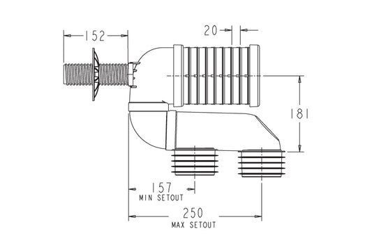 Universal Adjustable Pan Connector 150-250mm