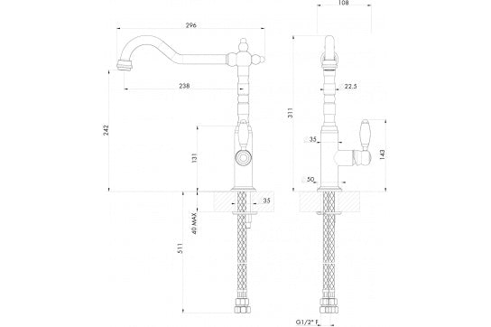 Providence Single Sink Mixer - Chrome