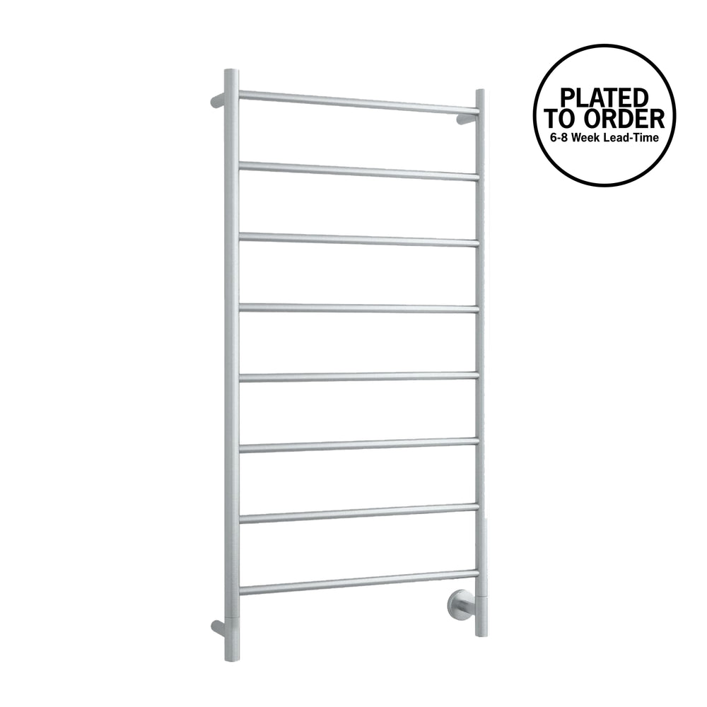 S62SCPR Spartan Eight Straight Round Ladder Polished Heated Towel Rail