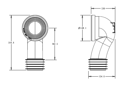 Turner Hastings Swan Neck Pan Bend — Toilet Buttons & Accessories
