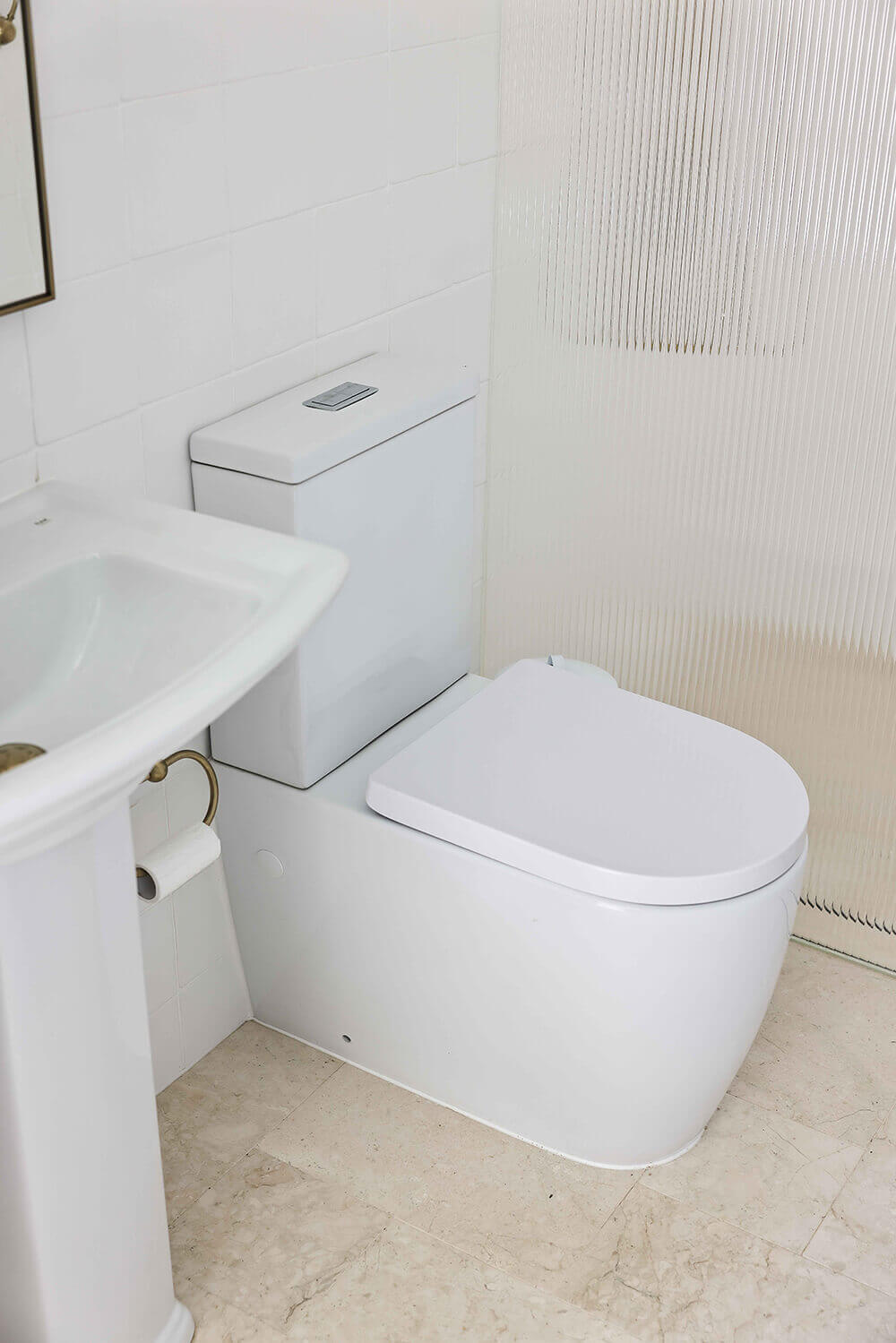 Narva Rimless Close Coupled Back to Wall Toilet Suite with Soft Close Quick Release Seat