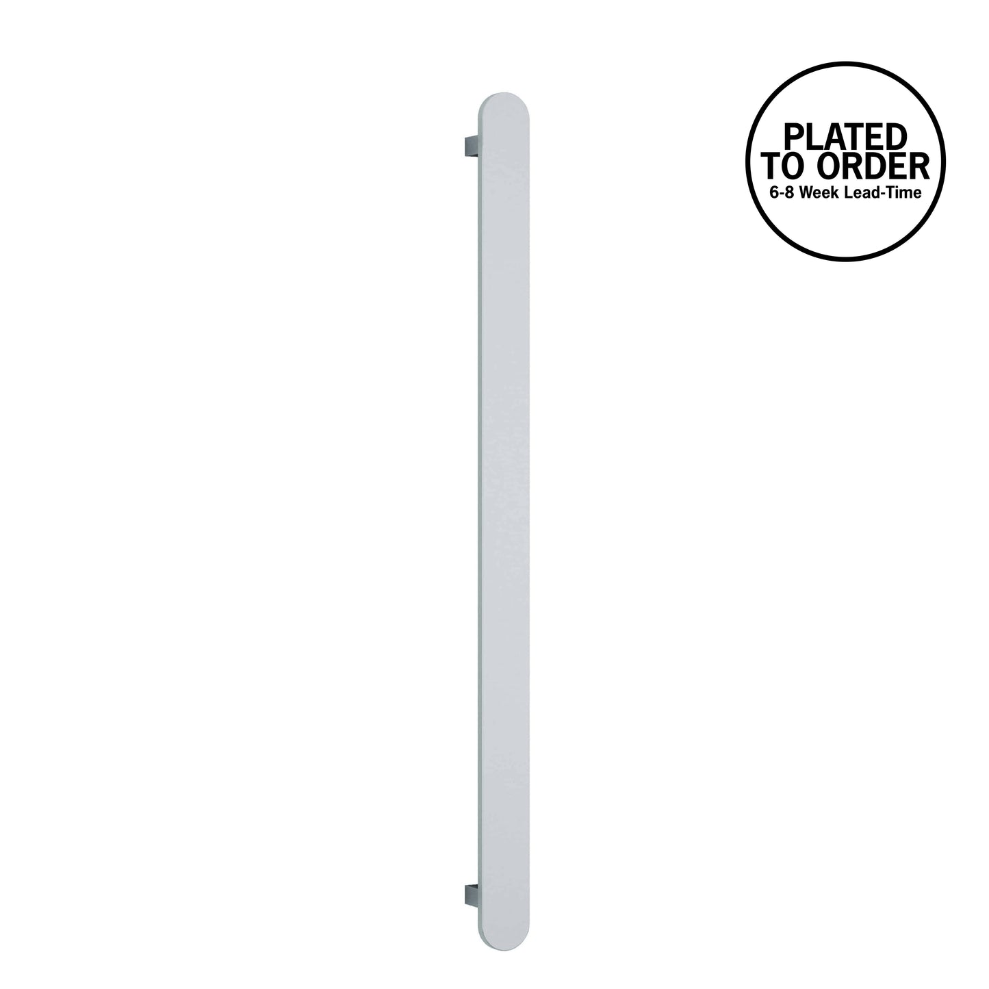 VP900PL Flat Pill 12Volt Vertical Plated Polished Heated Towel Rail
