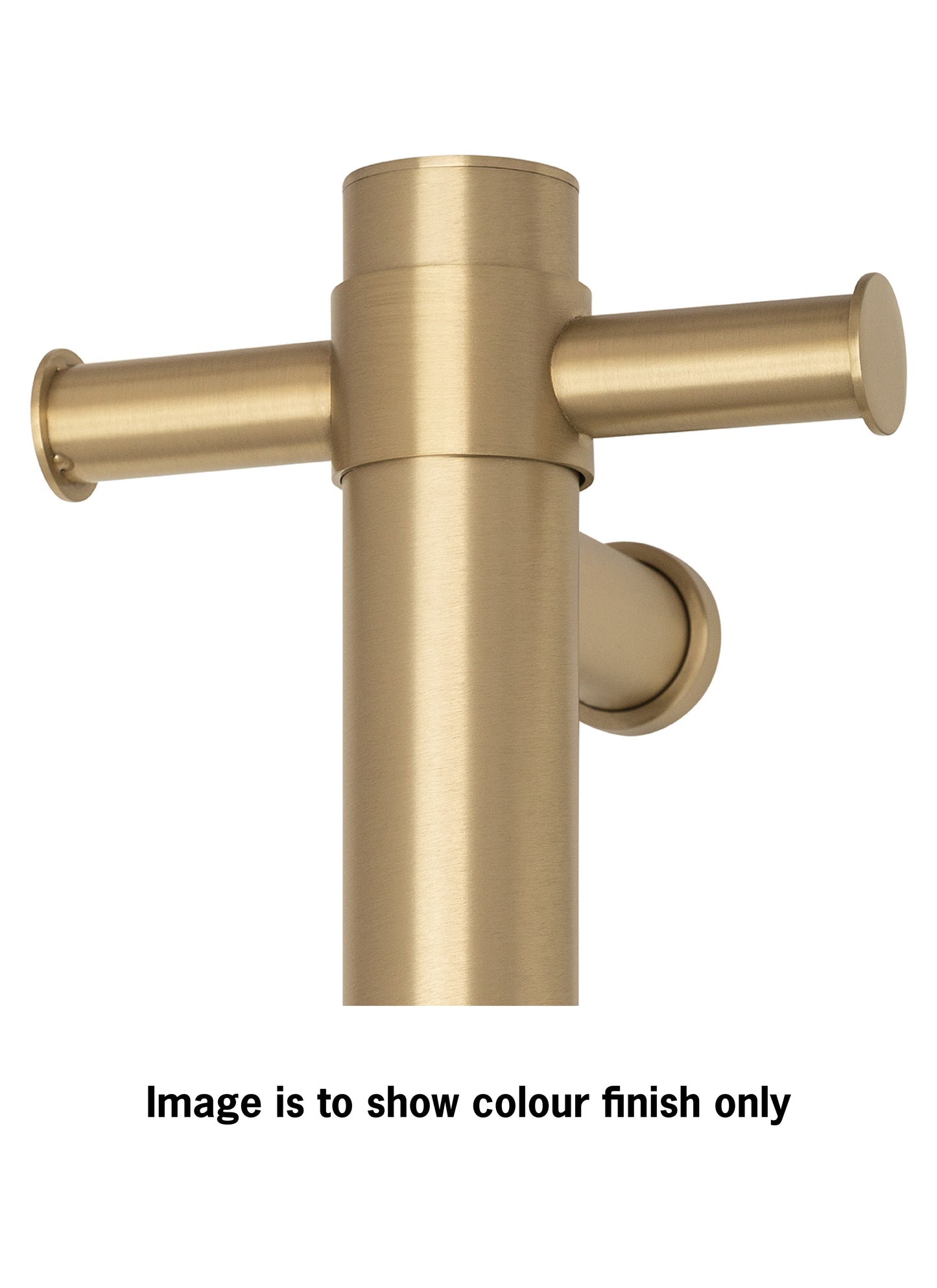 VP900BB Brushed Brass Flat Pill 12V Vertical Single Heated Towel Rail