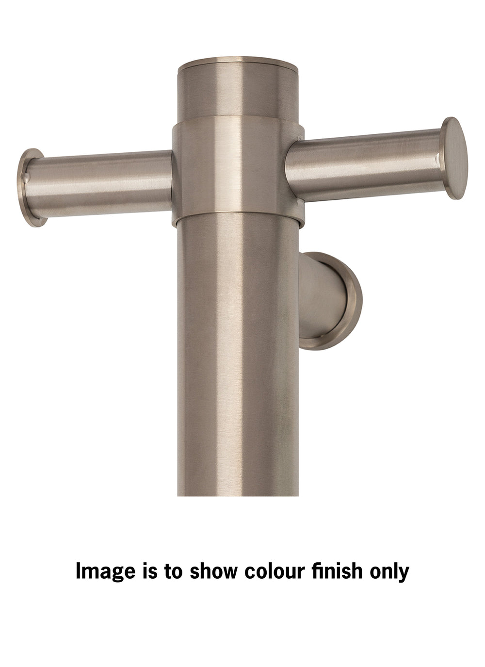 VP900BN Brushed Nickel Flat Pill 12V Vertical Single Heated Towel Rail
