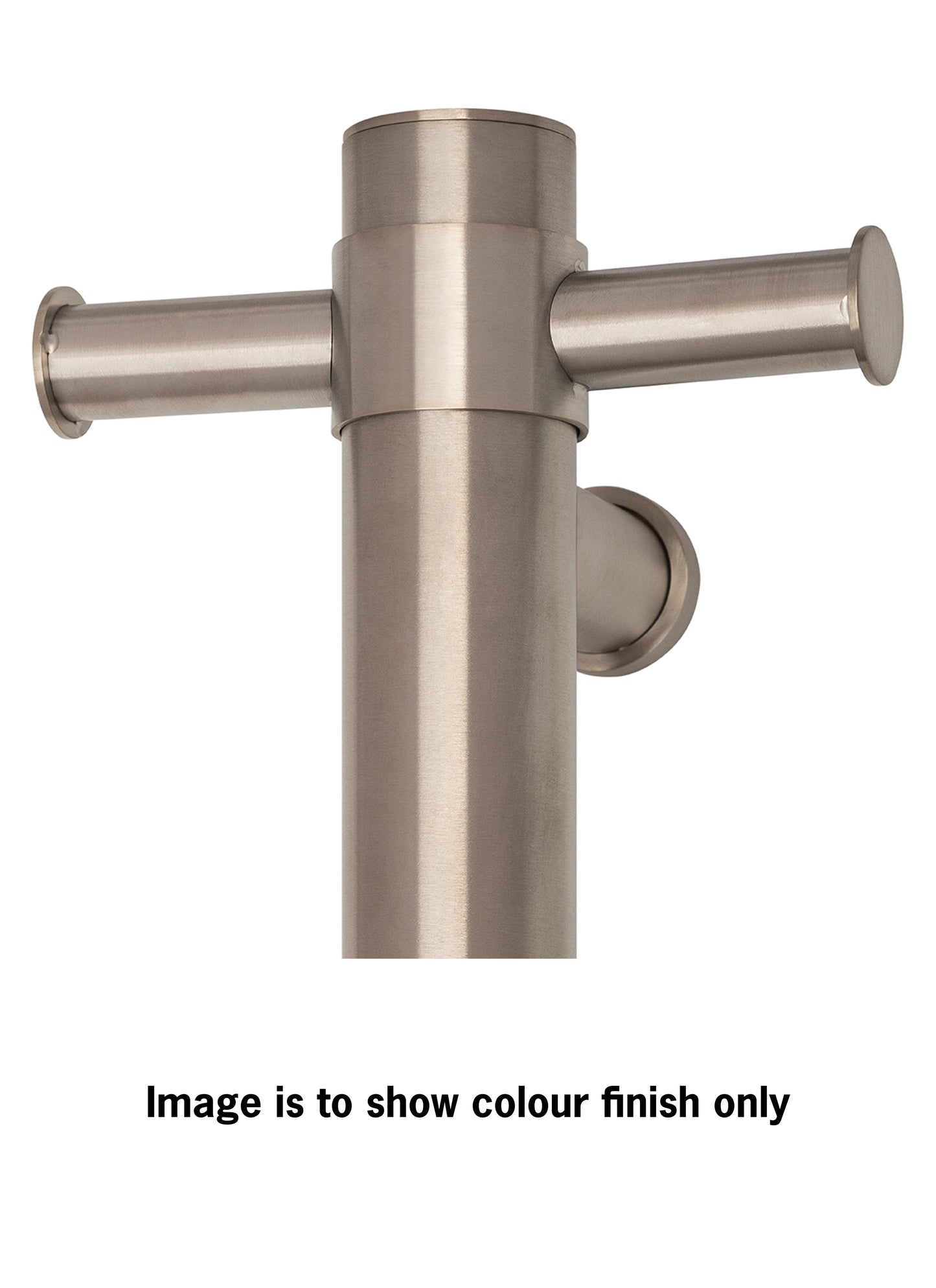 VP900BN Brushed Nickel Flat Pill 12V Vertical Single Heated Towel Rail