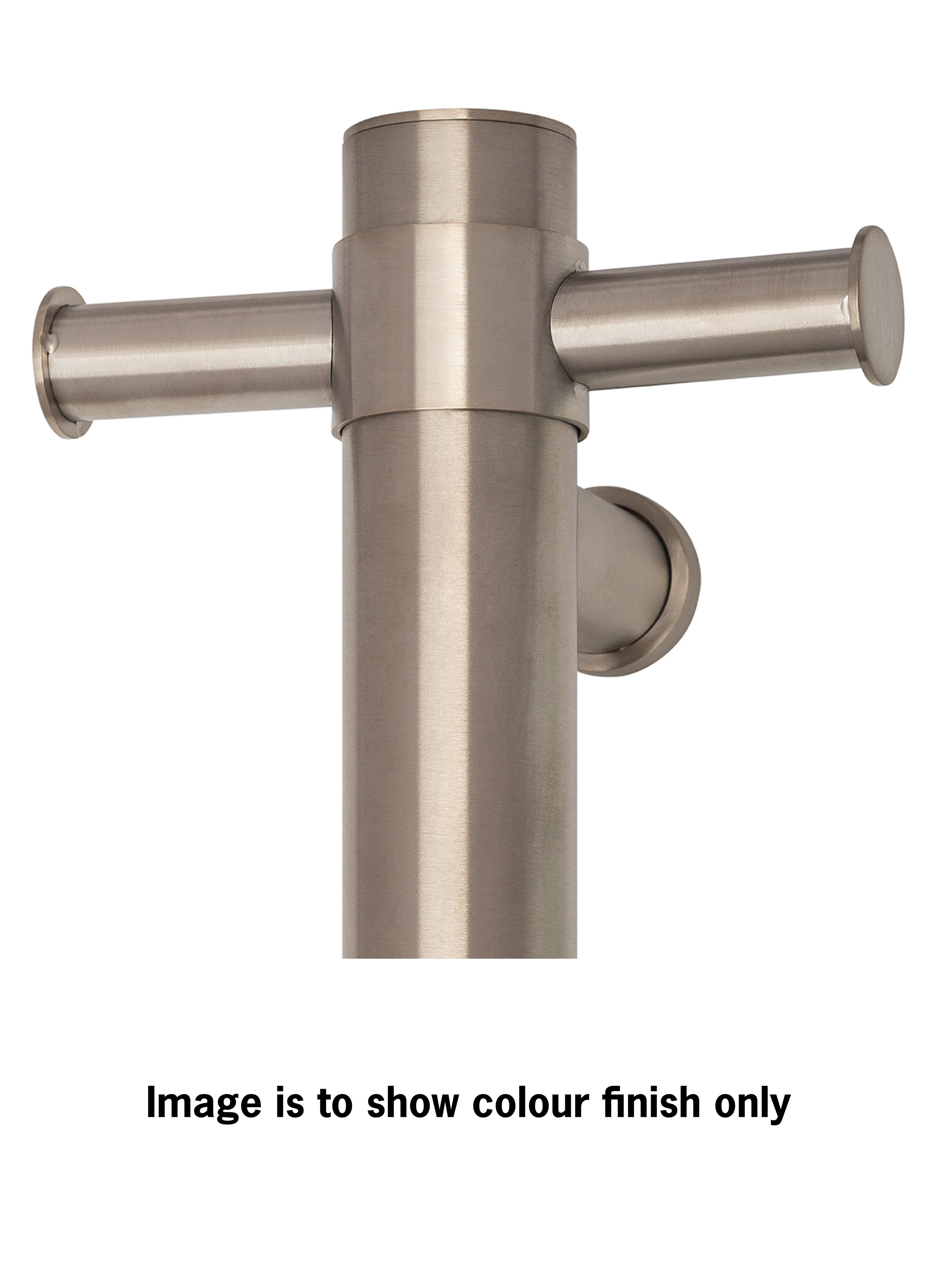 VP900BN Brushed Nickel Flat Pill 12V Vertical Single Heated Towel Rail