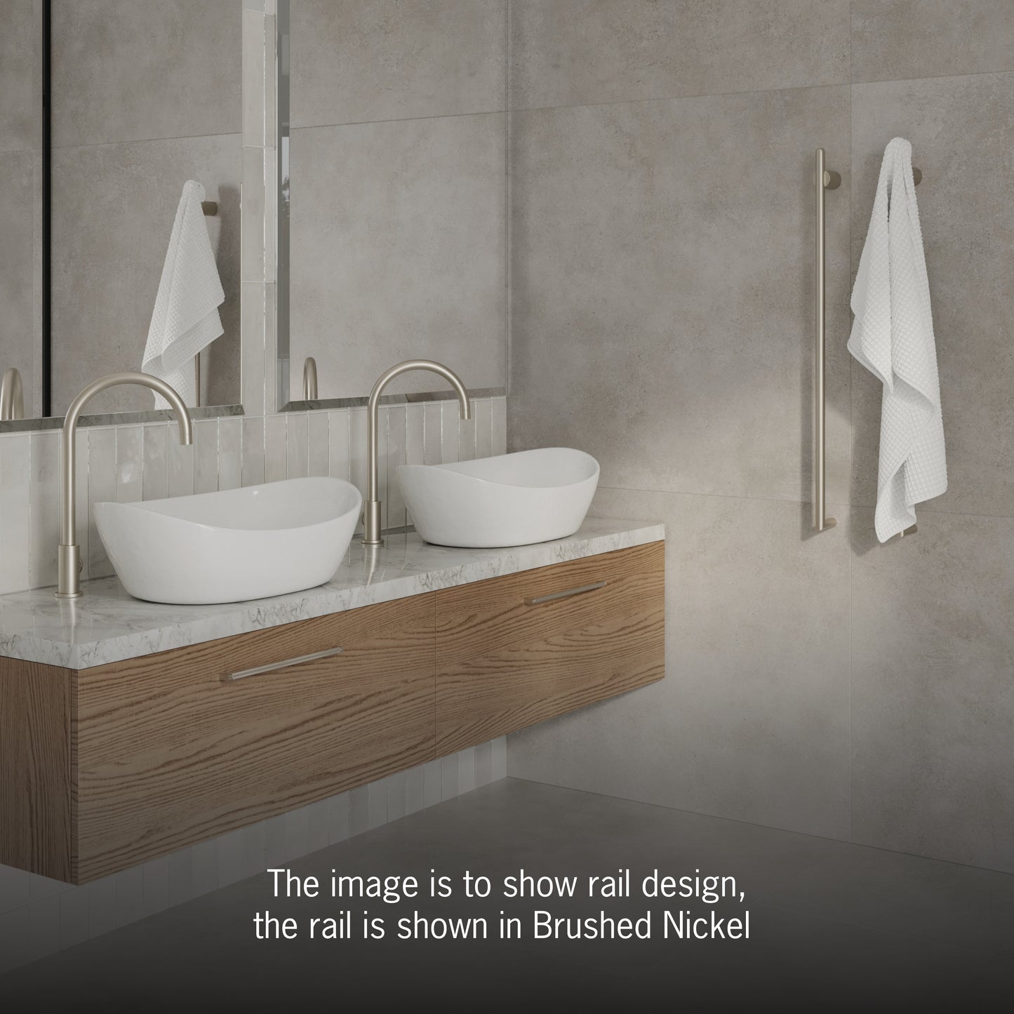 VTH900BN Brushed Nickel Vertical Heated Towel Rail