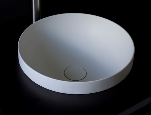 KASKADE ARUNDEL STONE ROUND BASIN 385MM MATTE WHITE