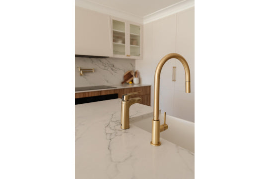 Naples Pull Out Sink Mixer - Brushed Brass
