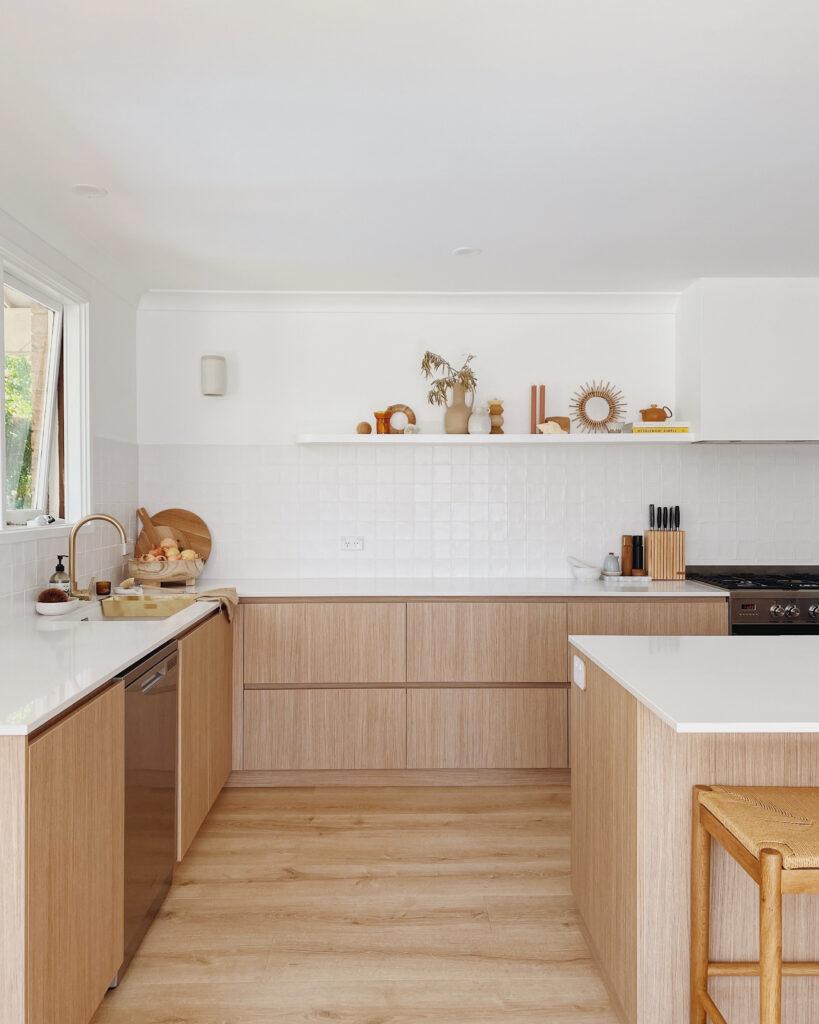 A warm kitchen with quiet character