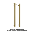 VSH900HBG Brushed Gold 240Volt Vertical Single Heated Rail