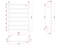 SSB44M Brushed Straight Square Ladder Heated Towel Rail