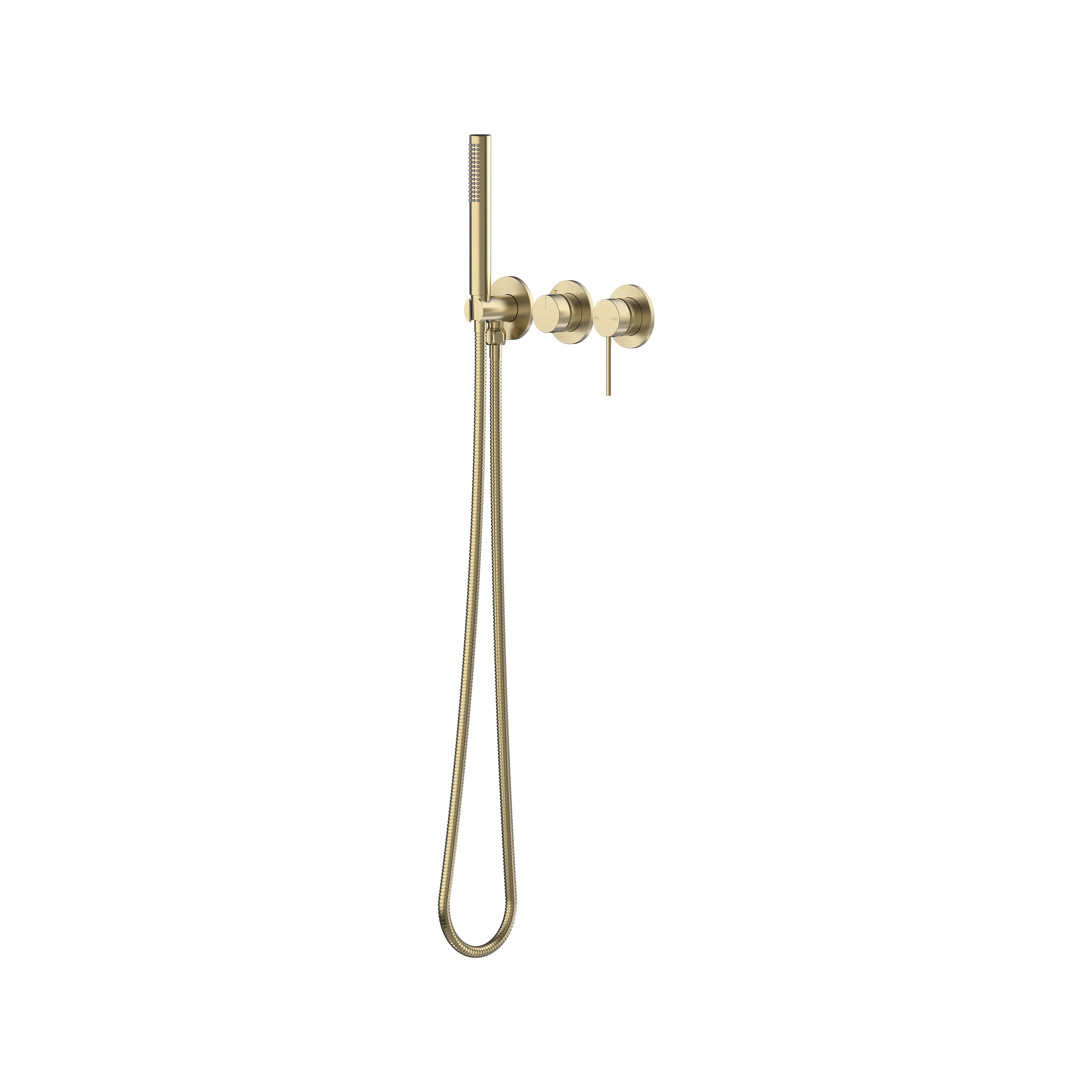 Argia Wall Mixer with Diverter & Hand Shower Trim Kit - Brushed Gold [PVD]