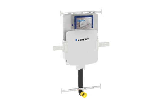 Package - Fino WhisperFlush Gloss White Floor Mounted Pan & Thin Seat + Geberit In-wall Cistern + Flush Plate