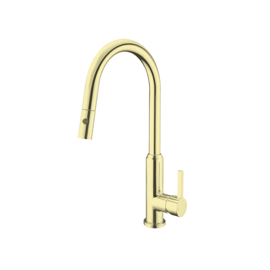 PEARL PULL OUT SINK MIXER WITH VEGIE SPRAY FUNCTION BRUSHED GOLD