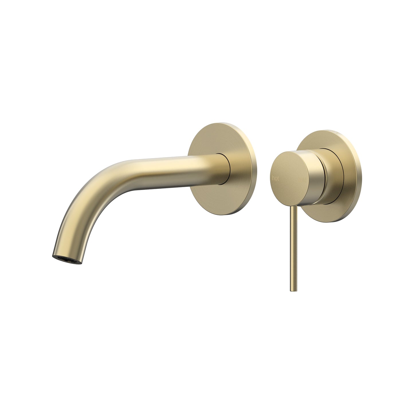 Argia Wall Basin/Bath Mixer Set 180 Curved Spout Lead Free - Brushed Gold [PVD]