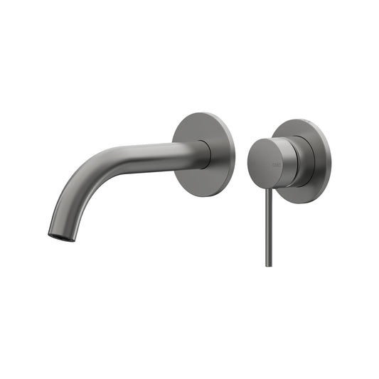 Argia Wall Basin/Bath Mixer Set 180 Curved Spout Lead Free - Gun Metal [PVD]