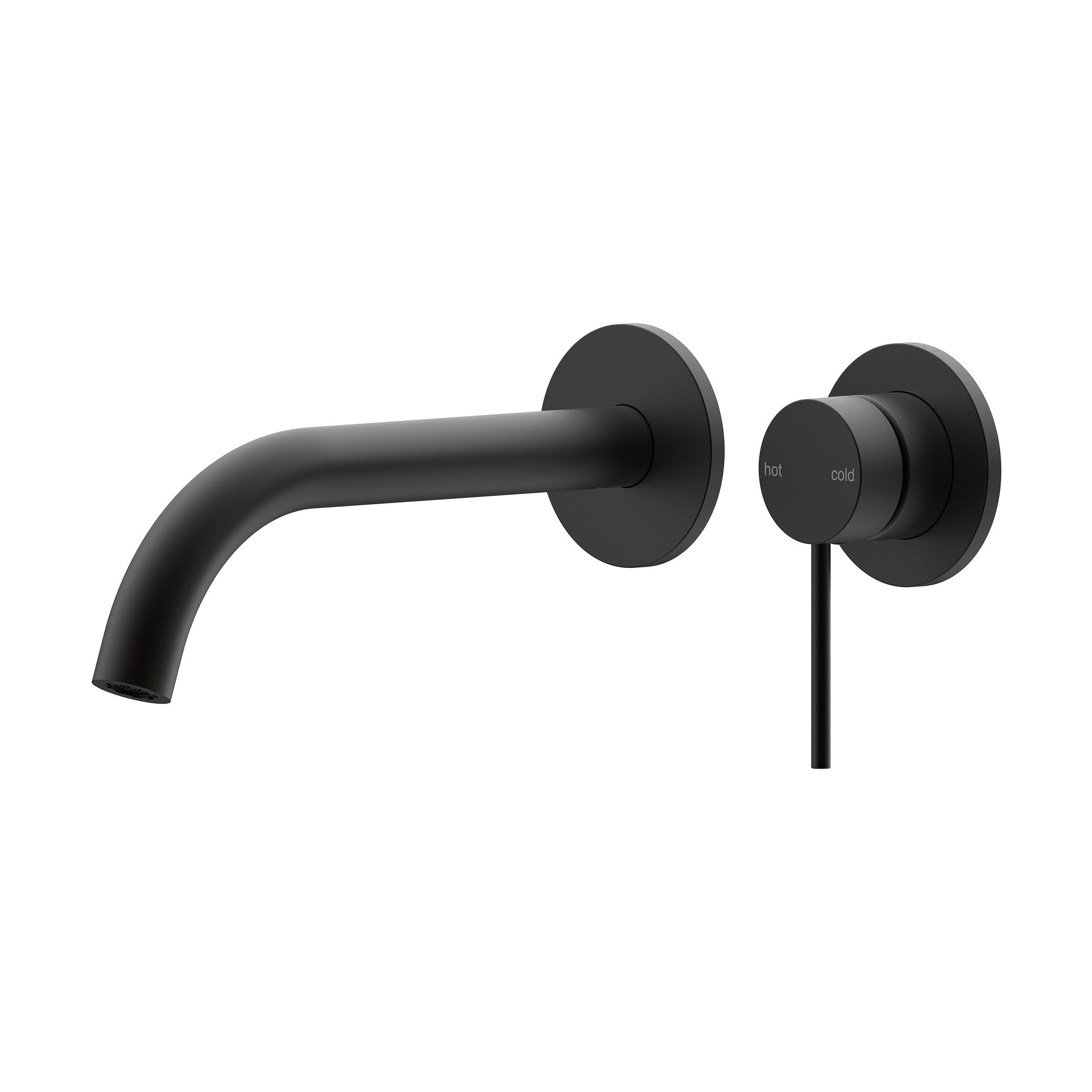 Argia Wall Basin/Bath Mixer Set 220 Curved Spout Lead Free - Matte Black [Electroplated]
