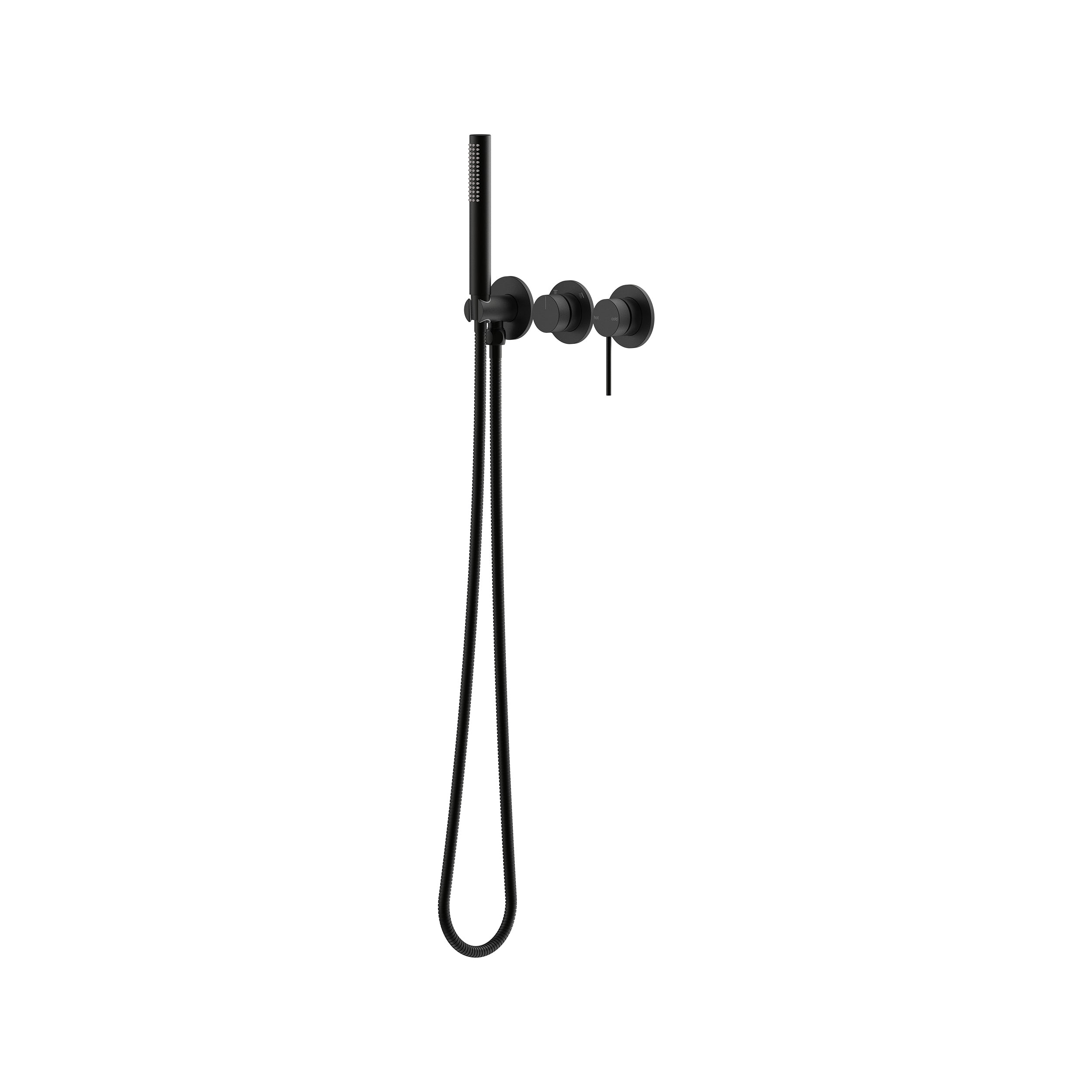 Argia Wall Mixer with Diverter & Hand Shower Lead Free - Matte Black [Electroplated]