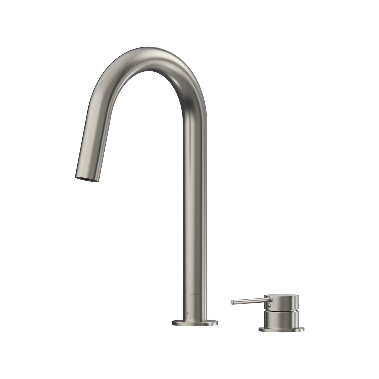 Argia Hob Sink Mixer Set 200 Curved Spout Lead Free - Brushed Nickel [PVD]