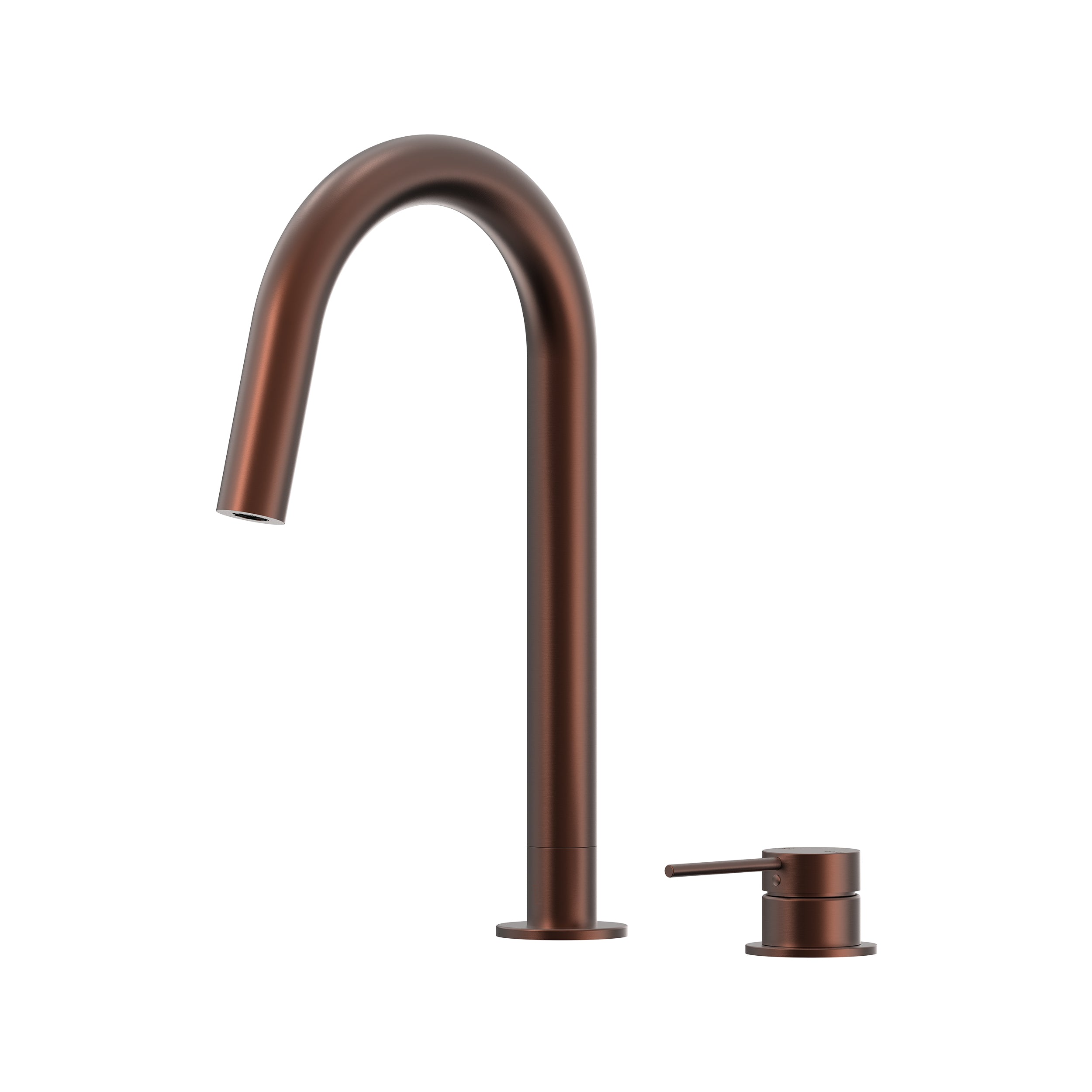 Argia Hob Sink Mixer Set 200 Curved Spout Lead Free - Chocolate Bronze