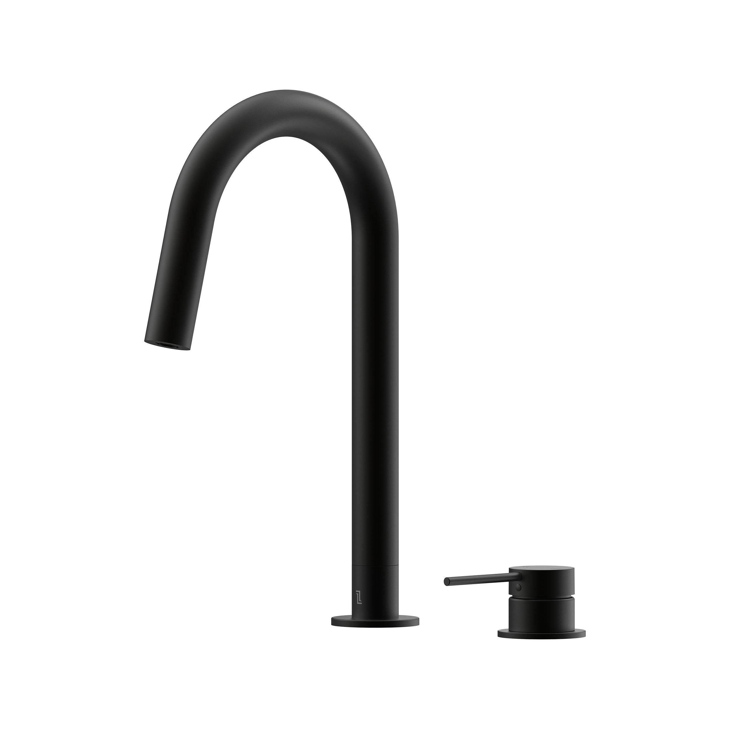 Argia Hob Sink Mixer Set 200 Curved Spout Lead Free - Matte Black [Electroplated]