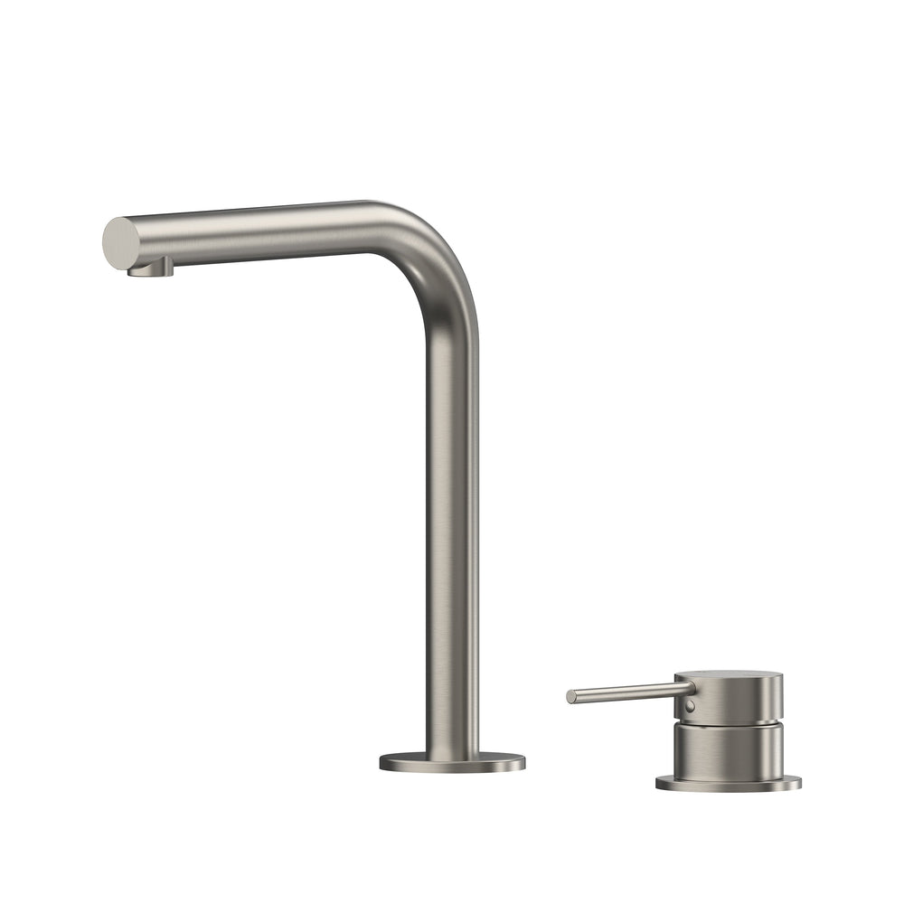 Argia Hob Basin Mixer Set 175 Right Angle Spout Lead Free - Brushed Nickel [PVD]