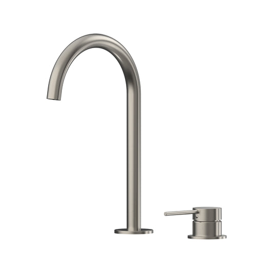 Argia Hob Basin Mixer Set 175 Curved Spout Lead Free - Chocolate Bronze