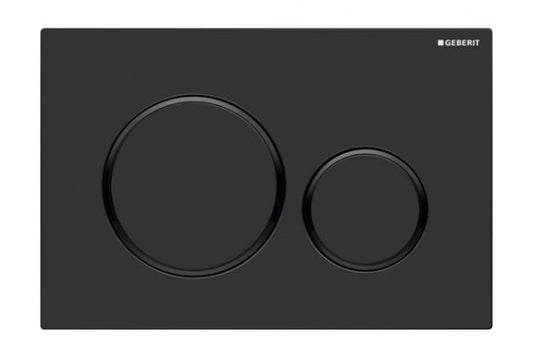 Geberit Matte Black Round Sigma 20 Fingerprint Resistant Flush Plate