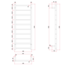 SS19M Straight Square Polished Ladder Heated Towel Rail