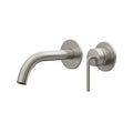Meira Wall Basin/Bath Mixer Set 180 Curved Spout Lead Free - Brushed Nickel [PVD]
