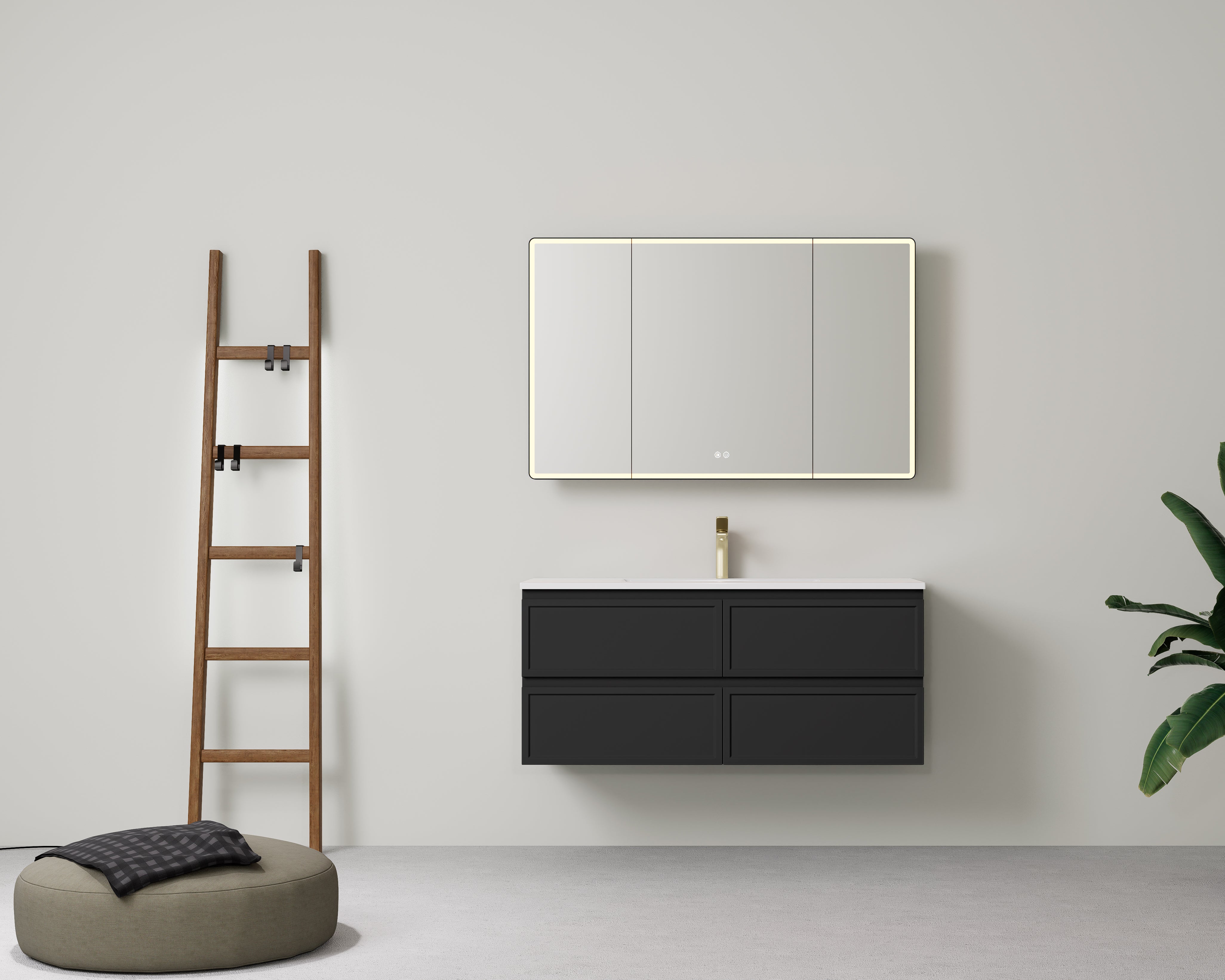New Hamilton Federation Slim Wall Hung Cabinet Matte Black
