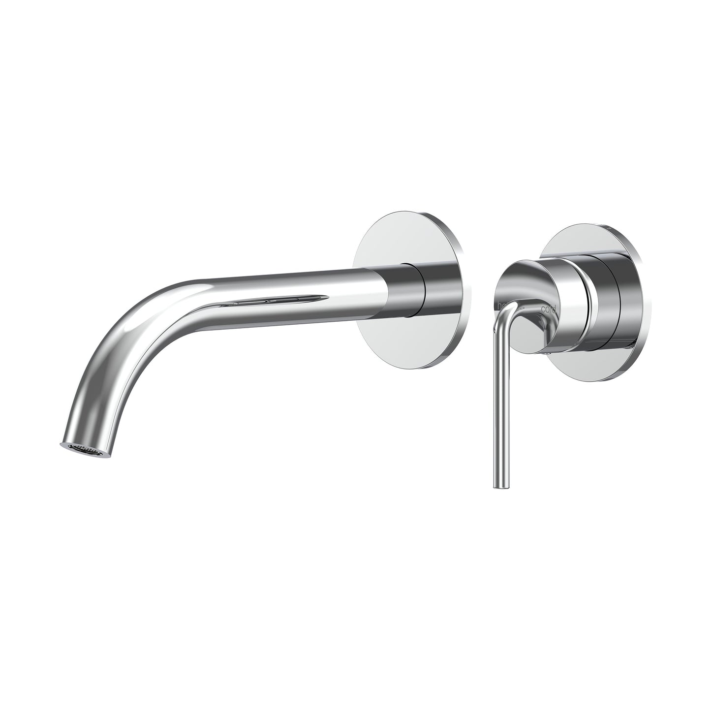 Meira Wall Basin/Bath Mixer Set 220 Curved Spout Lead Free - Chrome