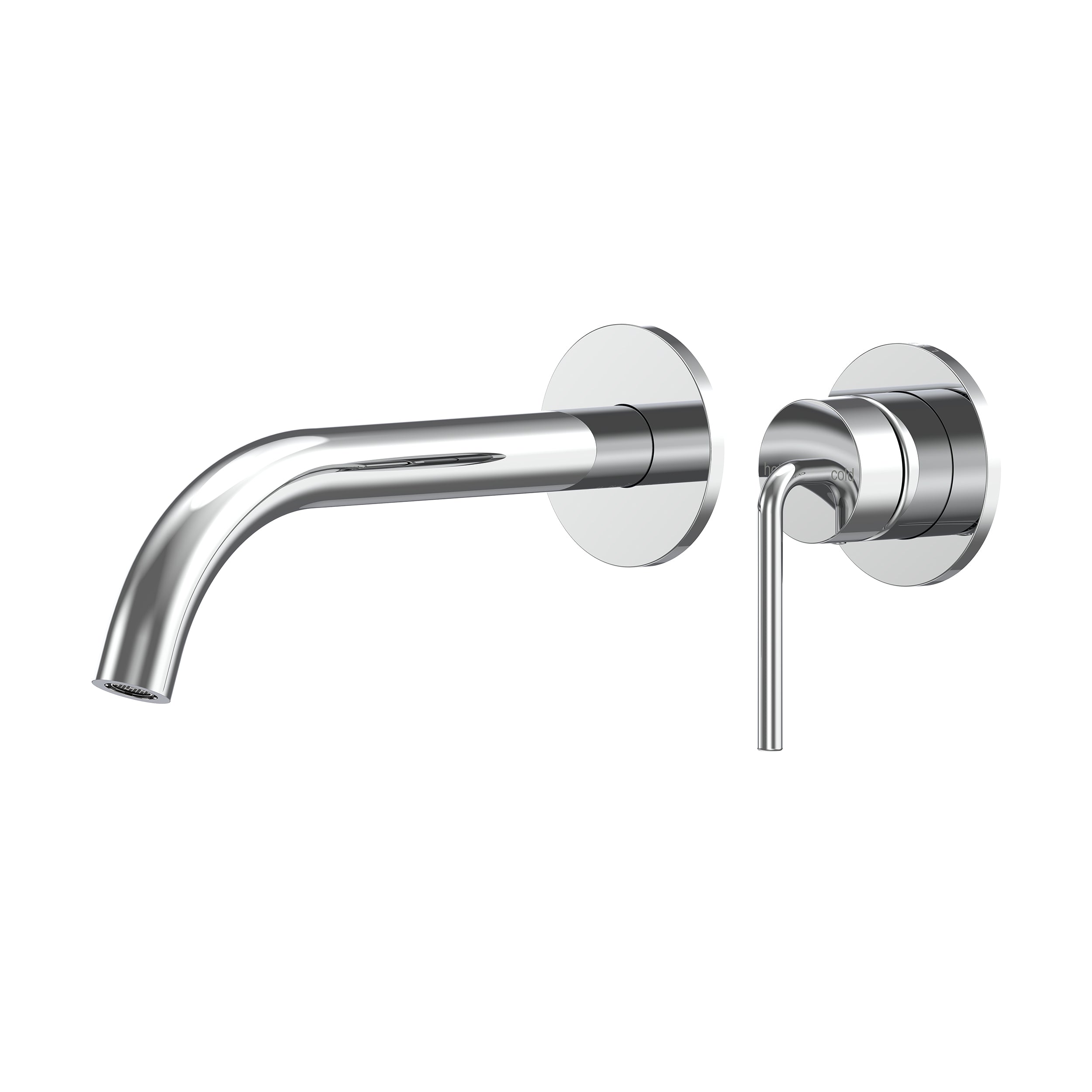 Meira Wall Basin/Bath Mixer Set 220 Curved Spout Lead Free - Chrome