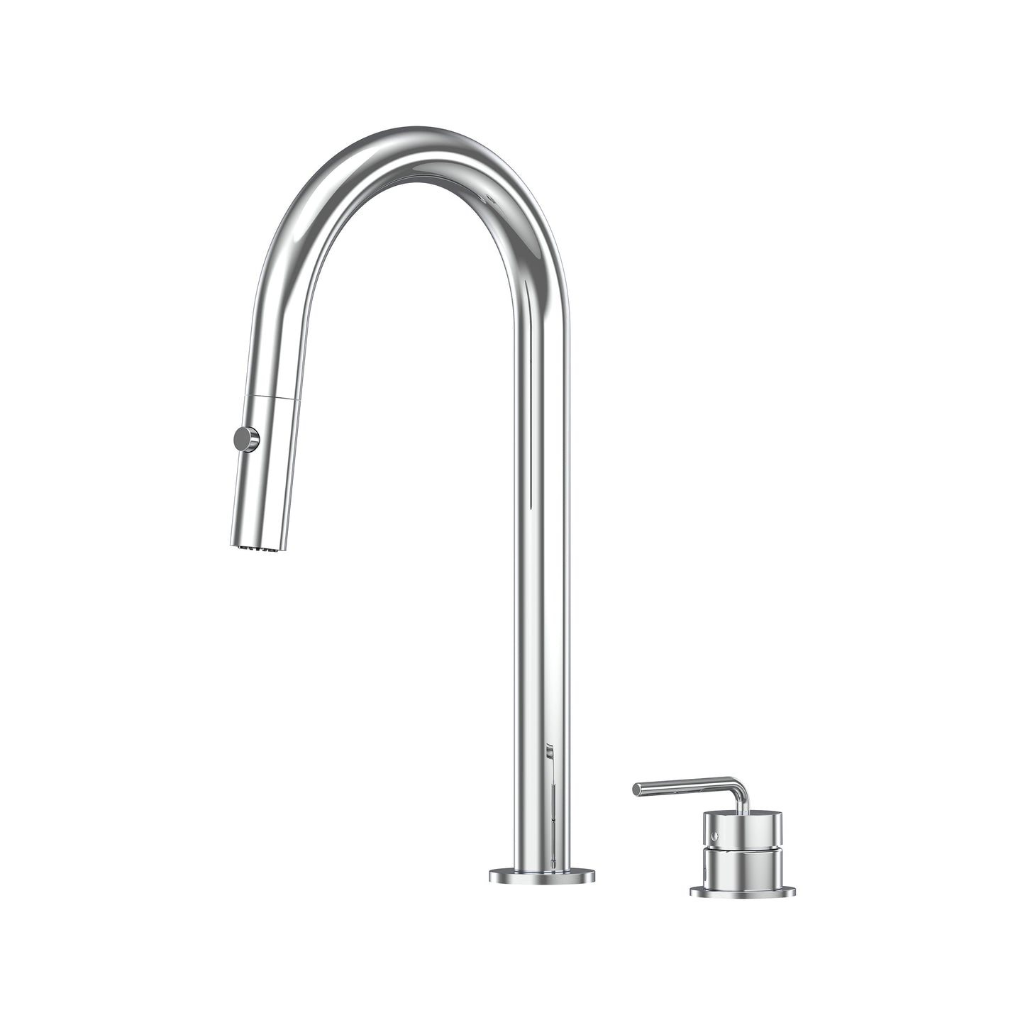 Meira Hob Pull Out Spray Sink Mixer Set 200 Curved Spout Lead Free - Chrome