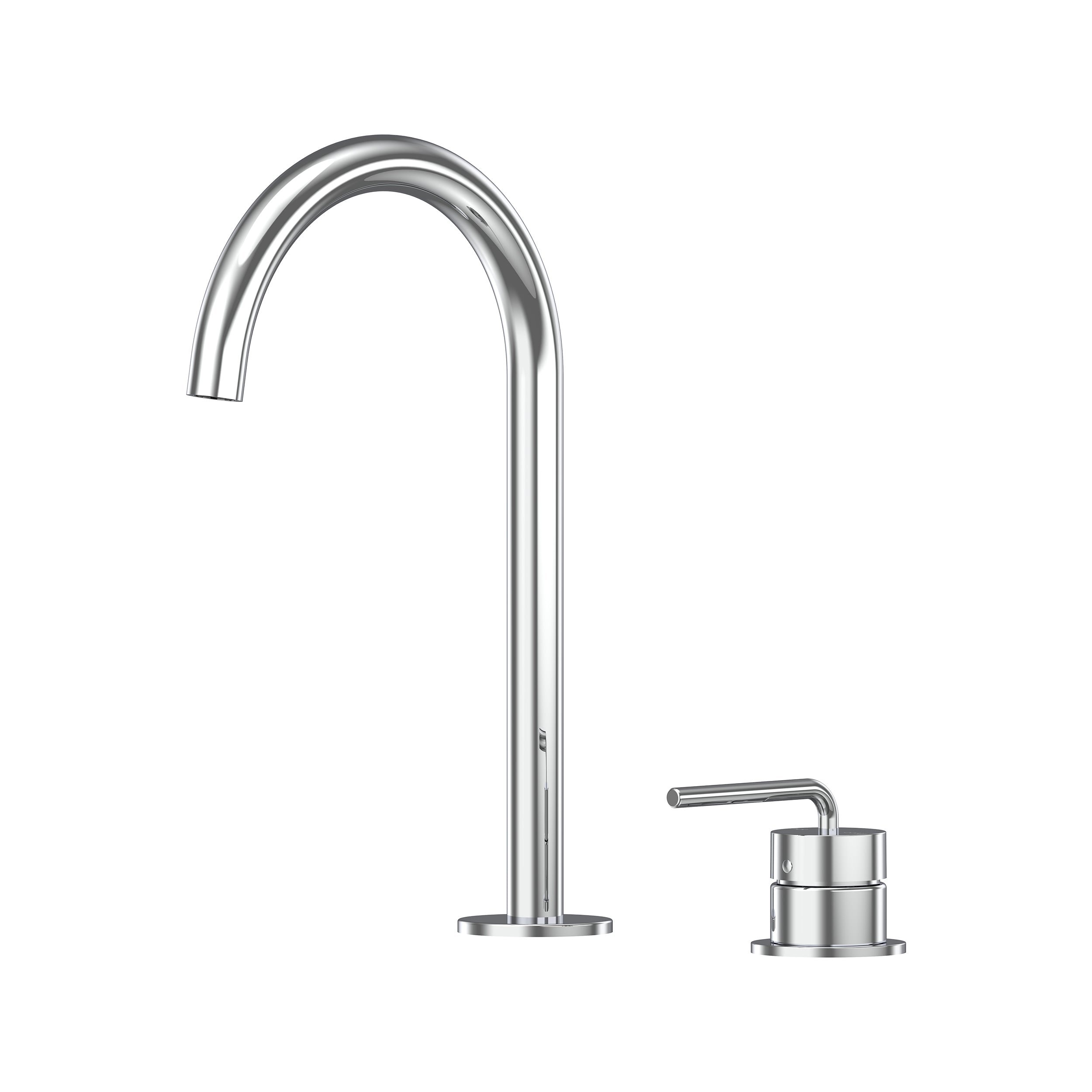 Meira Hob Basin Mixer Set 175 Curved Spout Brushed Gold Lead Free - Chrome