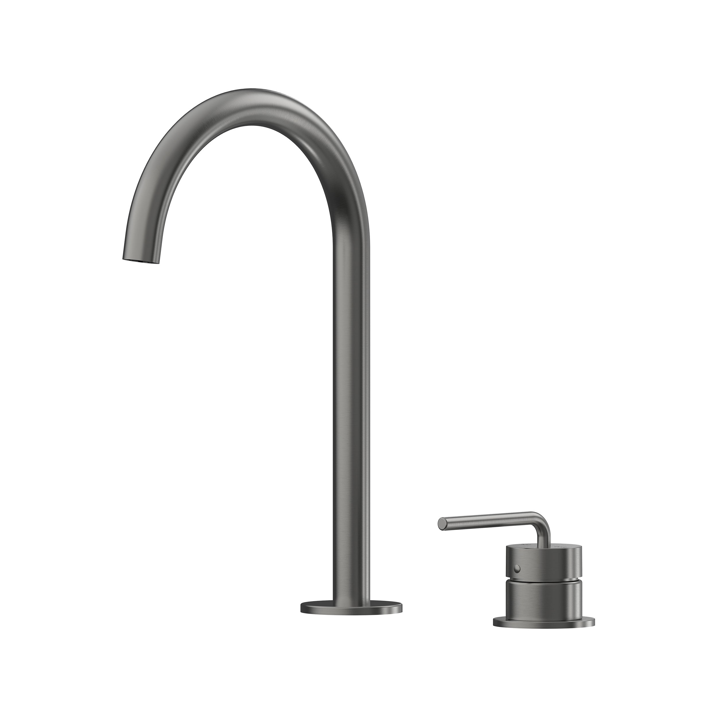 Meira Hob Basin Mixer Set 175 Curved Spout Brushed Gold Lead Free - Gun Metal [PVD]