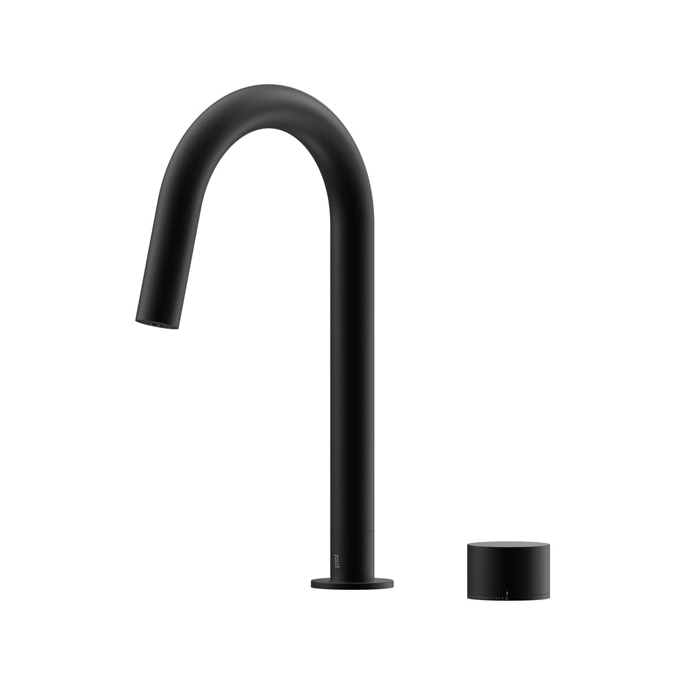 Cahya Hob Progressive Sink Mixer Set 200 Curved Spout Brushed Gold Lead Free - Matte Black [Electroplated]