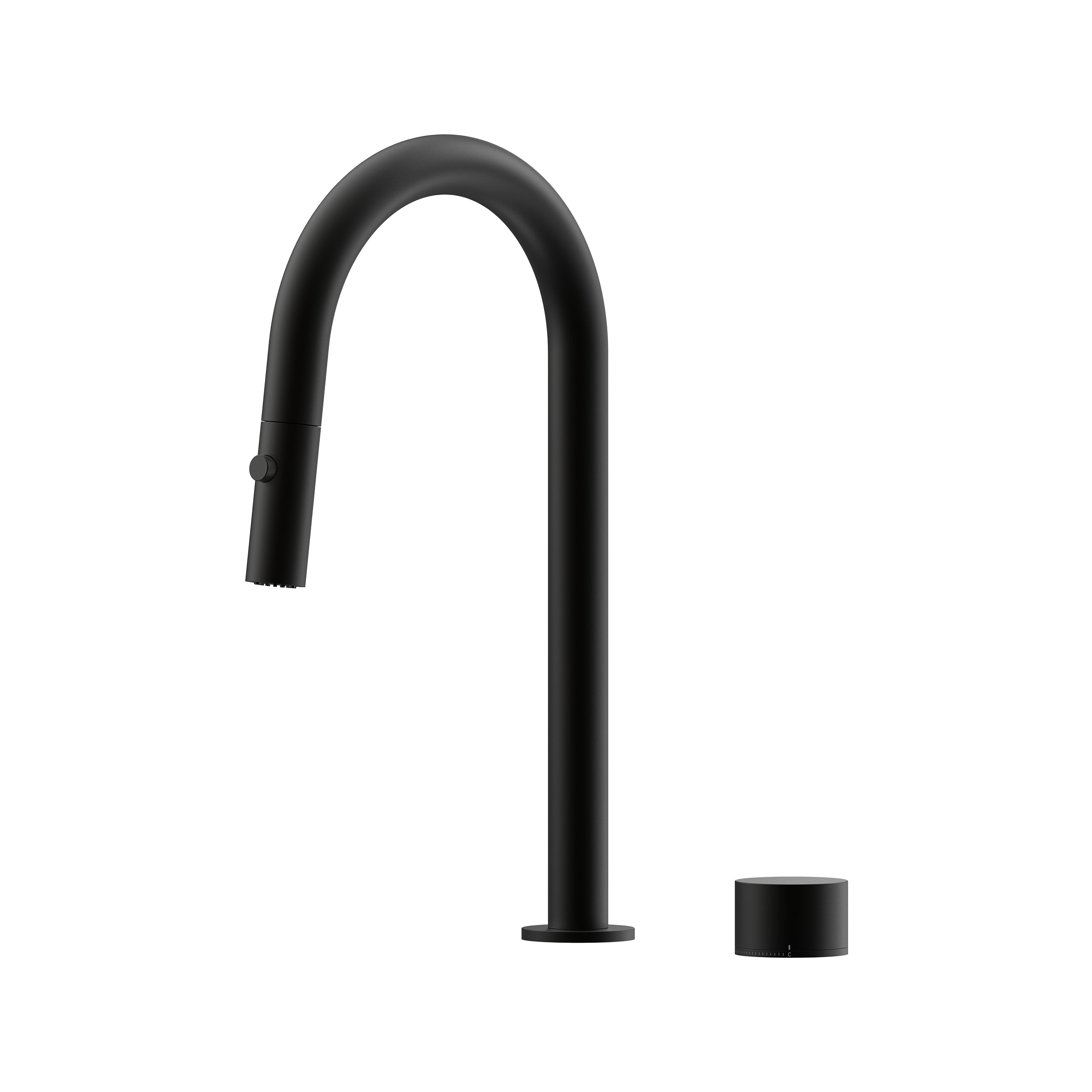 Cahya Hob Progressive Pull Out Spray Sink Mixer Set 200 Curved Spout Brushed Gold Lead Free - Matte Black…