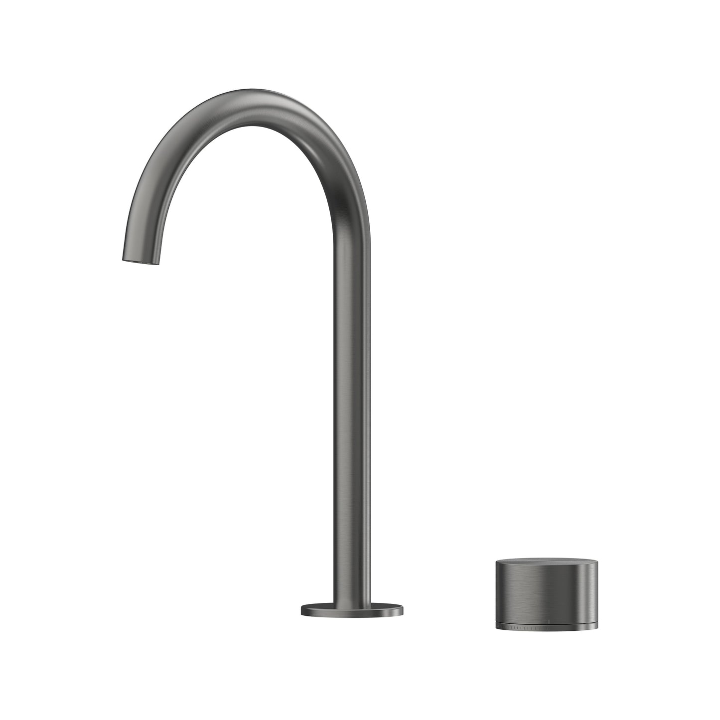 Cahya Hob Progressive Basin Mixer Set 175 Curved Spout Lead Free - Gun Metal [PVD]