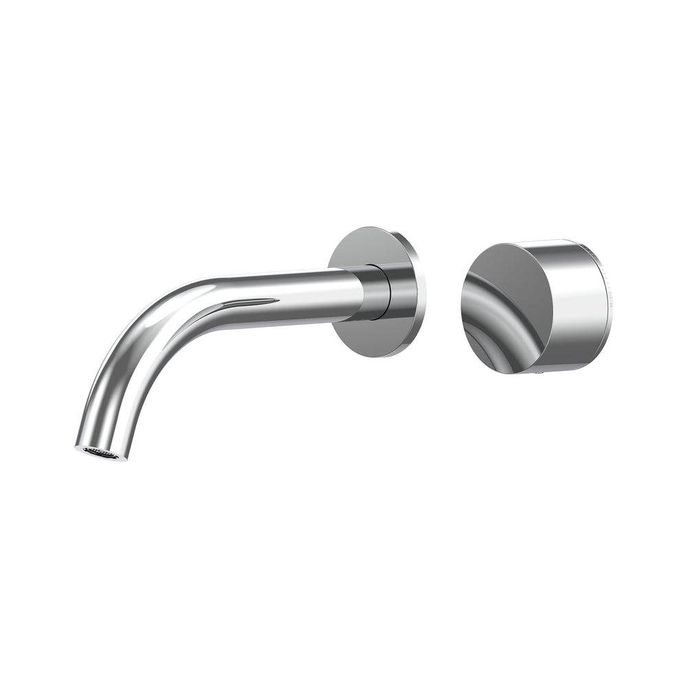 Cahya Wall Basin/Bath Progressive Mixer Set 180 Curved Spout Lead Free - Chrome