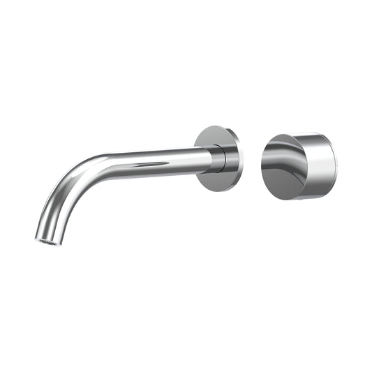 Cahya Wall Basin/Bath Progressive Mixer Set 220 Curved Spout Lead Free - Chrome