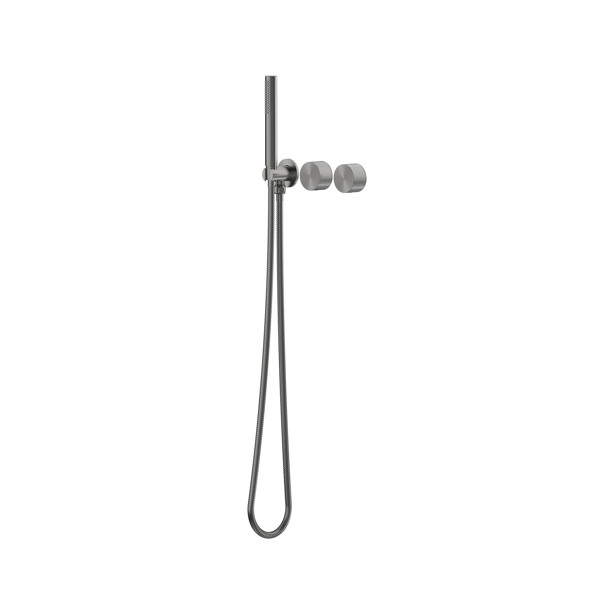 Cahya Wall Progressive Mixer with Diverter & Hand Shower Lead Free - Gun Metal [PVD]
