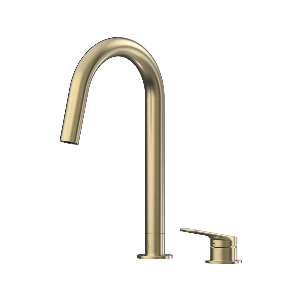 Sereia Hob Sink Mixer Set 200 Curved Spout Lead Free - Brushed Gold [PVD]
