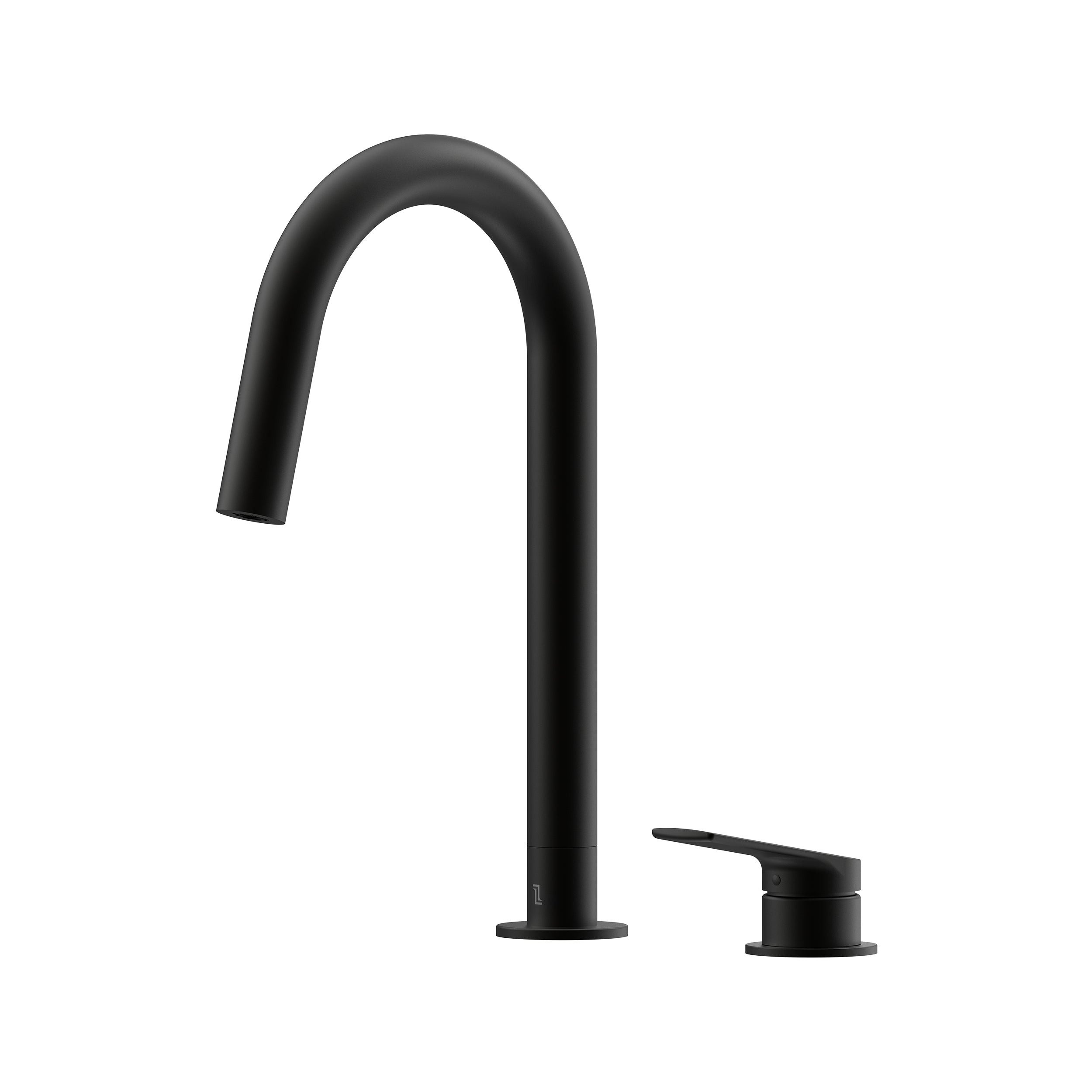 Sereia Hob Sink Mixer Set 200 Curved Spout Lead Free - Matte Black [Electroplated]