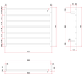 SR93M Straight Round Polished Ladder Heated Towel Rail