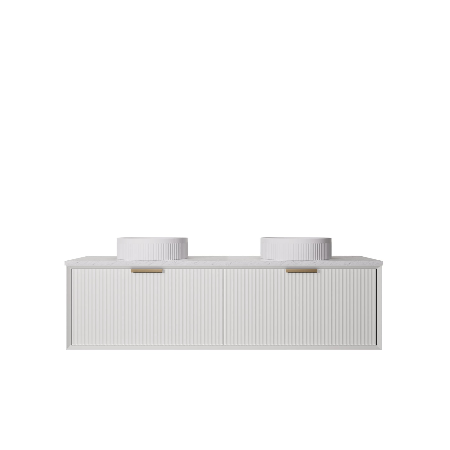 Kliff Modern Wall Hung PVC Cabinet Matte White