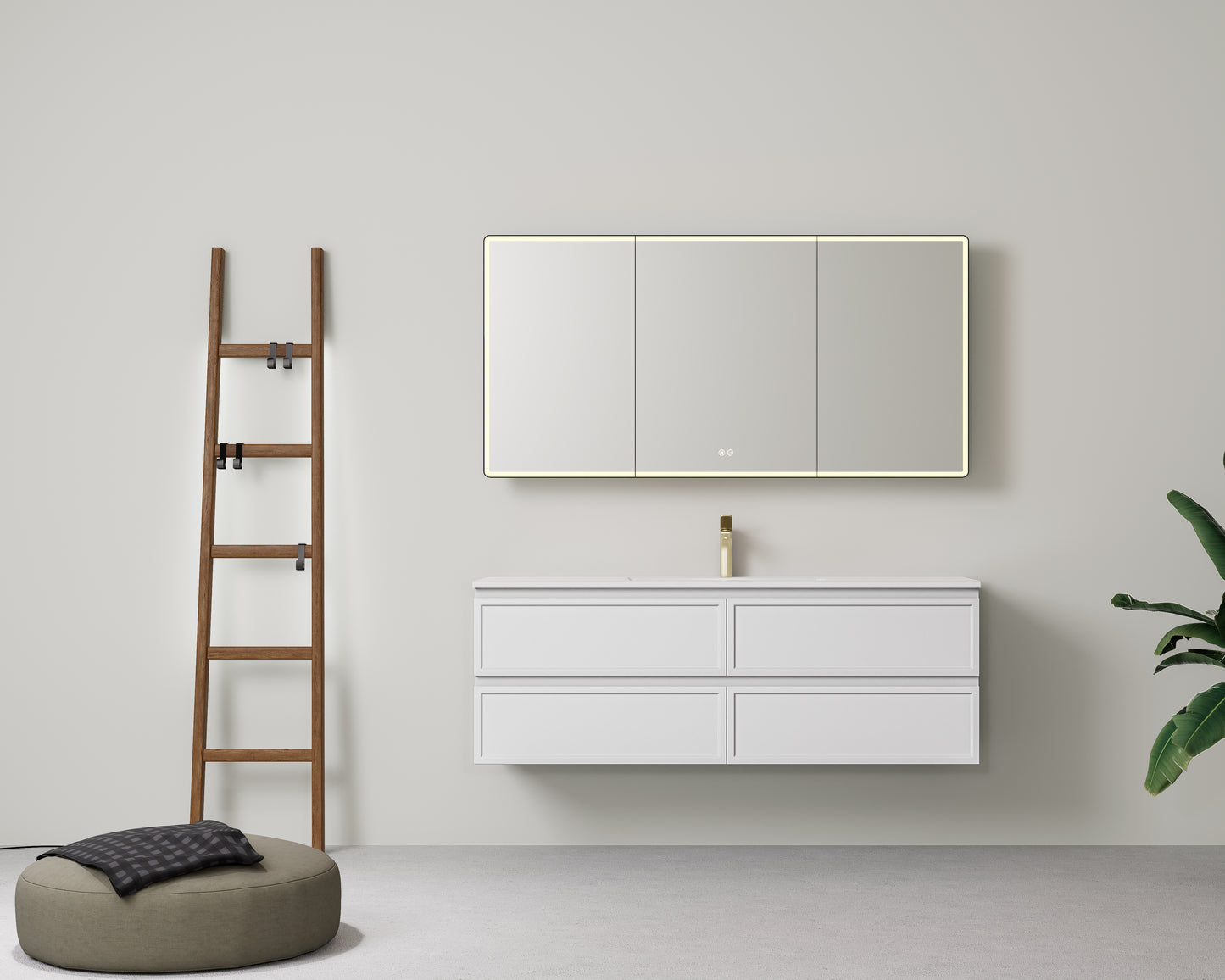 New Hamilton Federation Slim Wall Hung Cabinet Matte White