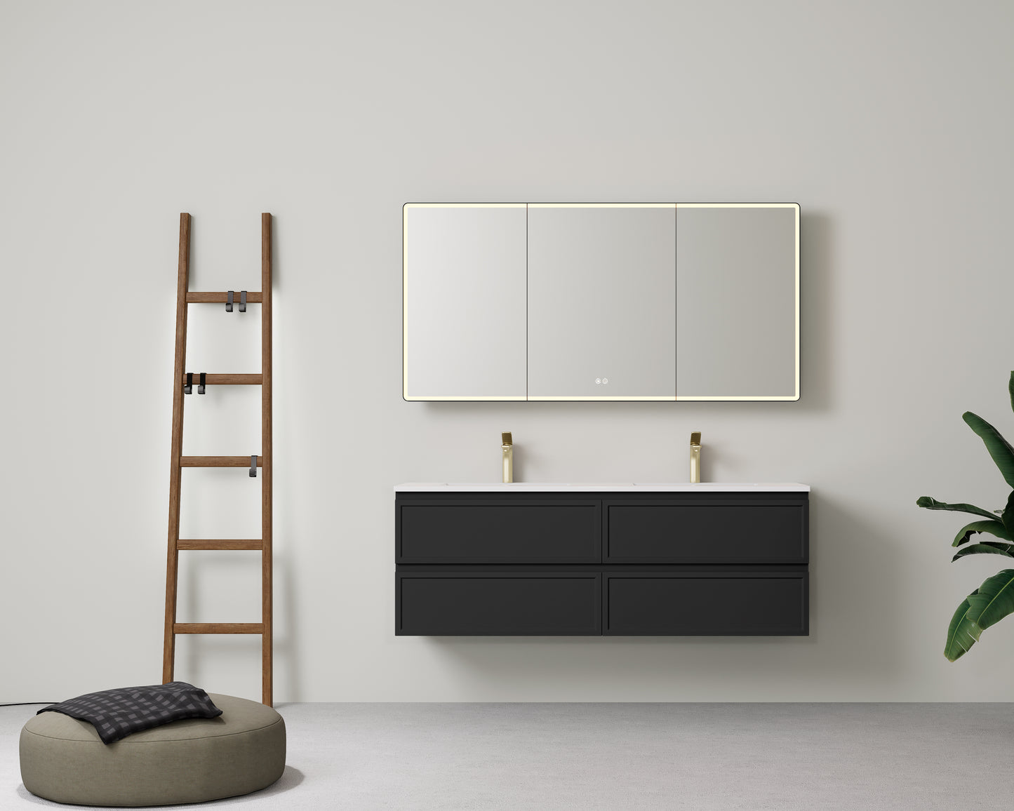 New Hamilton Federation Slim Wall Hung Cabinet Matte Black
