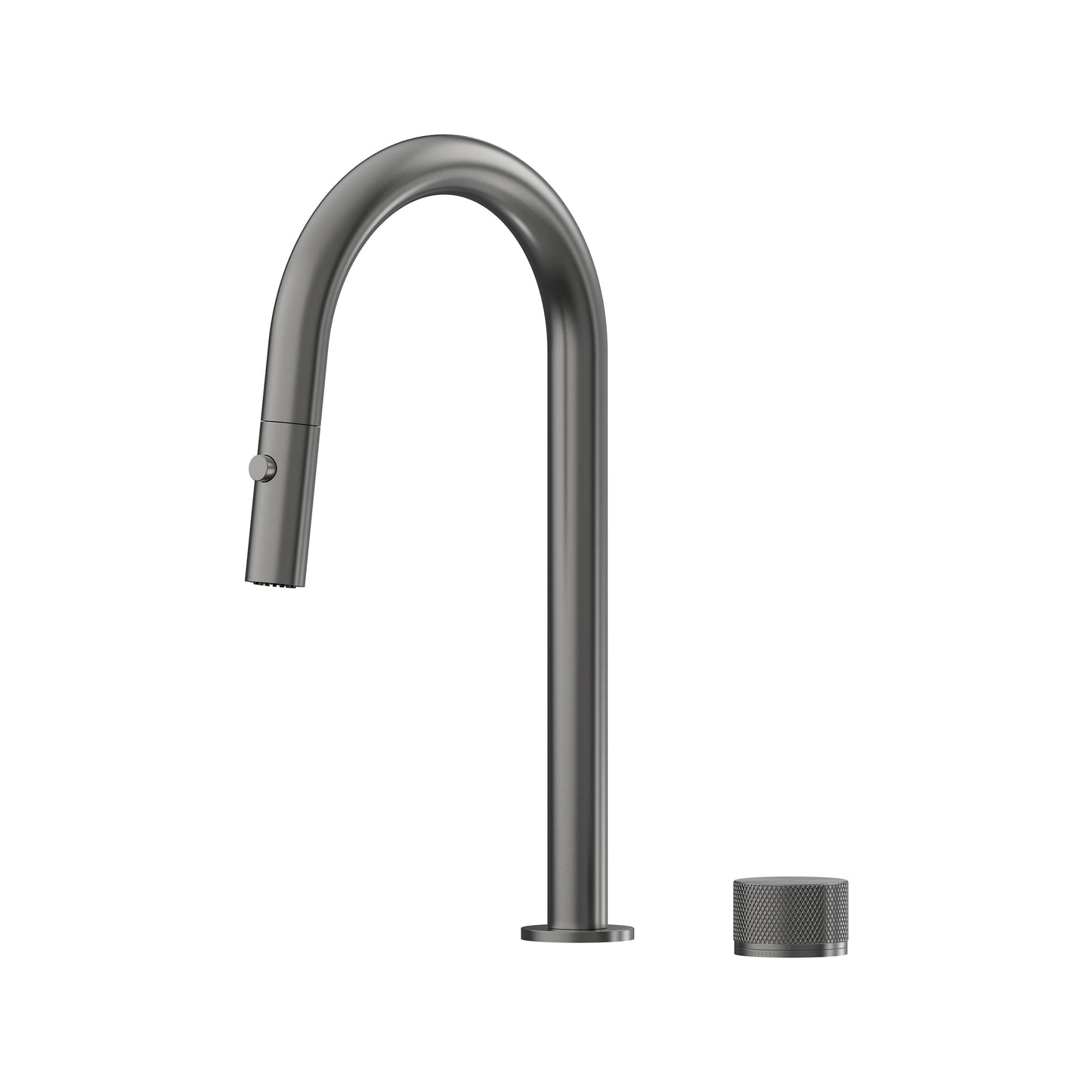 Leggero Hob Progressive Pull Out Spray Sink Mixer Set 200 Curved Spout Lead Free - Gun Metal [PVD]